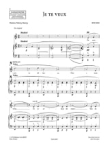 Je te Veux - Voix Haute - SATIE - Partition - Mélodies